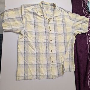 Tommy Bahama Yellow and Blue Checkered Shirt